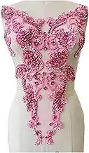 Fabric Heavy Stitching Beadwork Lace Sequin Accessories Clothing Accessories Flower Pieces(Pink)