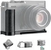 JJC MHG-XE4 Metal Hand Grip Secure Handle Bracket for Fujifilm Fuji X-E4 XE4 Camera, Anti-Slip Pads Design & Arca Swiss Type Quick Release Plate Design, with 1/4"-20 Screw Hole
