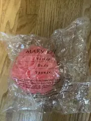 Mary Kay Netted Body Sponge in Peach *New & Sealed* PLUS Body Buffing Cream!