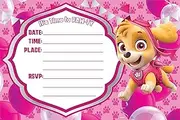 ENDLESS CHOICES 20x Paw P Skye Birthday Invitations and Envelopes – Fill-in Happy Birthday Party Invitations for Kids, 6X4 Inches, Postcard Style…