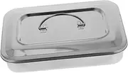 Gogogmee Box with Square Lid High Temperature Sterilizer Tray for Nail Tools Durable Stainless Steel Soaking Box Convenient and Safe for Beauty Instruments