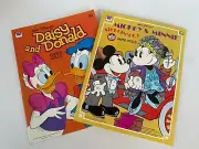 UNCUT ~ Vintage Walt Disney ~ MICKEY AND MINNIE and DAISY AND DONALD Paper Dolls