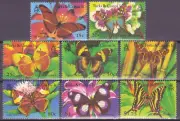 TURKS Y CAICOS 1994 FAUNA MARIPOSAS 8 VALORES + 2 HB NUEVOS MNH