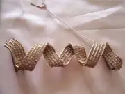 GOLD WAVY RIBBON PAVE RHINESTONES BELT SLIDE 1.25" BELT