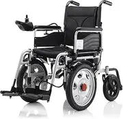 Electric Wheelchair Lightweight Folding All Terrain Power Wheelchair for Adults, 20Ah Lithium Battery, Maximum Load-bearing 150kg(Black)
