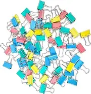 TEAONE Colorful Metal Clips, 60 PCS Mini Paper Clamps for Office, Home, School, Classroom Supplies (1.5cm/0.59in)
