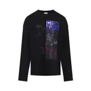 [Dries Van Noten] Dries Van Noten-Black Hegland Cotton T-Shirt-Uomo S STAND