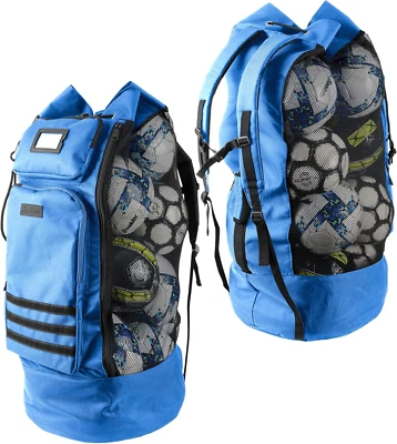 Heavy Duty XL Soccer Mesh Equipment Ball Bag W/Adjustable Backpack Shoulder Stra