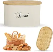 Kitchen Bread Bin with Bamboo Chopping Board Lid