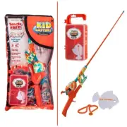 KID CASTERS ' YOUTH TACKLE BAG KIT ' KRAZY ORANGE ' PRE SPOOLED '