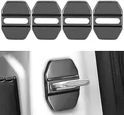 TOMALL 4pcs Car Door Lock Latches Cover Protector Compatible with Mercedes-Benz AMG (A S M C E CLS GL CLA GLE GLC) AMG GTA Accessories Stainless Steel Car Door Lock Sports Style Trim Decor (Black)