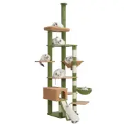 Cat Tree 92.5-104.3 Inches with Hammock, Floor to Ceiling Cactus Cat Condo,Ta...