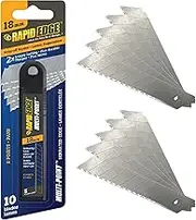 Rapid Edge Multi-Point 18mm Serrated Snap-Off Utility Knife Blades (10 Blades) (1 Pack)