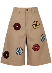 Moncler 1 Moncler JW Anderson Floral Cotton Shorts - Beige - 8 8