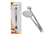 1pc Appetito Stainless Steel Skimmer Tongs 28.5cm Strain Strainer