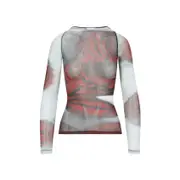 [Jean Paul Gaultier] Jean Paul Gaultier-White Blurry Roses Polyamide Top-Donna XS