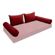 COVER ONLY Model V4 Full Velvet Contrast Indoor Daybed Cushion Bolster - AD369