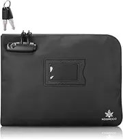 KOSMCCO Money Bag with Lock and Key, 11.8x8.6 Inch Heavy Duty Bank Deposit Bag, Secure Cash Pouch for Valuables, Durable Travel & Business Storage - Black