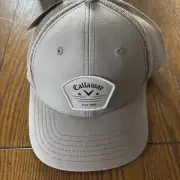 Callaway Golf Mens Gray Hat Cap Mesh Snap Back X Spann Sweat Band Liner