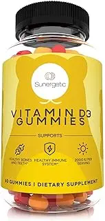 Premium Vitamin D3 Gummies – Powerful Vitamin D Gummies to Support Healthy Bones, Mood & Immune System – 2000 IU of Vitamin D3 per Serving – 60 D3 Gummies