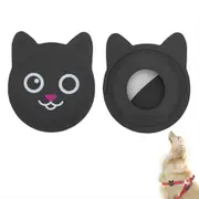 Dog Collar Holder Silicone Tracker Protective Case Compatible with AirTag -Black