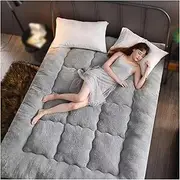 Thick Japanese Futon Mattress Imitation Cashmere, Double-Sided Foldable Tatami Japanese Sleeping Mattress, Warm Feather and Velvet Quilted Mattress