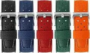 [Strapseeker] Graham Perforated Vintage Rally Rubber Watch Bands 20mm 22mm - Watch Bands for Men & Women - Replacement Waterproof Watch Straps Suitable for Sports & Dive Watches - Black, Blue, Green, Red, Orange