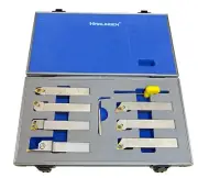 7PC 20MM SHANK INDEXABLE LATHE TURNING TOOL SET HARLINGEN NICKEL RDGTOOLS