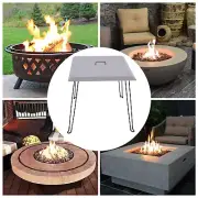 Square Fire Pit Heat Deflector Fire Pit Lid Cover Stainless 24*24" with Handle