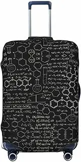 [CADREWY] Abstract Science Chemistry Illustration 3D Print Travel Suitcase Cover Luggage Protector with Elastic Anti Scratch for Carry On, Black, Medium