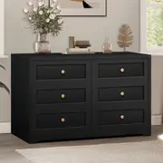 ALFORDSON 6 Chest of Drawers Dresser Hamptons (Black)