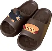 [Generic] Dachshund Slippers for Men Women - Soft EVA Sole Non-Slip Bathroom Slides, Thick Sole Comfortable Indoor/Outdoor Summer Sandals