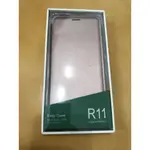 OPPO R11 原廠側掀皮套 無視窗皮套 玫瑰金色