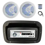Pyle Marine CD Radio,Adapter,Spa Bezel, Ant,Wire,2x 6.5'' 150W LED White Speaker