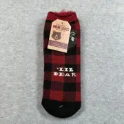 NWT Muk Luks Lil Bear Children’s Thermal Socks 10-3 Red Black Plaid 1 Pack
