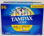 Tampax Pearl Regular Unscented Tampons, 96 ct.