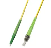 100M (328ft) OS2 LC/APC to ST/APC Fiber Optic Cable Simplex Singlemode 9/125