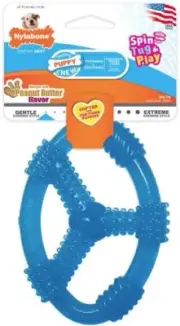 Dog, Nylabone Puppy Chew Ring Peanut Butter Toy - Wolf (1 count)