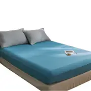 Catzon Cotton Sheets Mattress Dustproof Protective Cover Fabric Bedding-ClassicBlue
