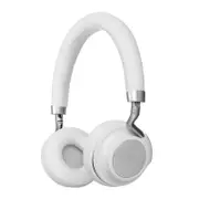 H001 Adjustable Leather Wireless bluetooth Earphone Stereo Bass Headphone for iPhone Samsung WHITE COLOR