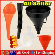 3x Fuel Funnels Set Plastic Long Neck Oil Funnels with Detachable Spout & FiltSW