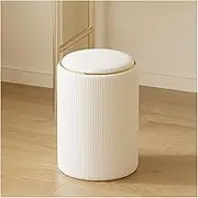 Ottoman Round with Storage Vanity Stool Makeup Multifunctional Coffee Table Stools Cute Circle Leather for Living Room Dorm Bedroom (White)