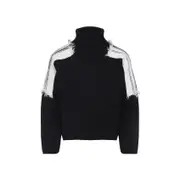 [Mordecai] Mordecai-Black Virgin Wool Jacquard Stripe Turtle Neck-Uomo S STAND