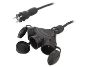 W-98978 Extension cable sockets: 3 rubber black 3x15mm2 50m 16A KEL