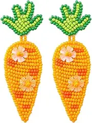 [SHERCHPRY] 1 Pair Carrot Earrings Carrot Shape Earrings Fruit Earrings Carrot Dangle Earrings Year of Rabbit Jewelry Easter Earrings Easter Statement Earrings Bead Sequins Girl, 7.7X2.7CM, Beads Faux Leather, Beads No Gemstone