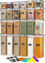 [stusgo] 24 Pack Airtight Food Storage Containers Set - Cereal Storage Containers for Kitchen Storage & Organisation with Lids & BPA Free Pantry Storage Containers Organiser
