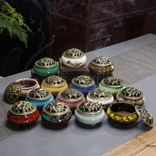 小香爐室內陶瓷家用盤香檀香線香爐創意個性供佛香插香座茶道擺件