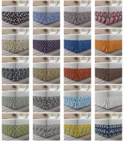 Ambesonne Garden Art Bedskirt Elastic Wrap Around Skirt Gathered Design