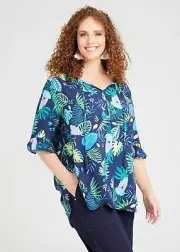 ts Taking Shape top Size 16 Natural Dark Tropics style NWT
