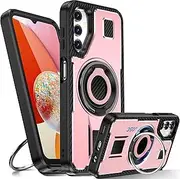 [Tuvror] Samsung Galaxy A14 5G / 4G Case with Kickstand [360° Rotating Ring and Kickstand] Heavy Duty Shockproof Protective Case for Samsung A14 - Pink